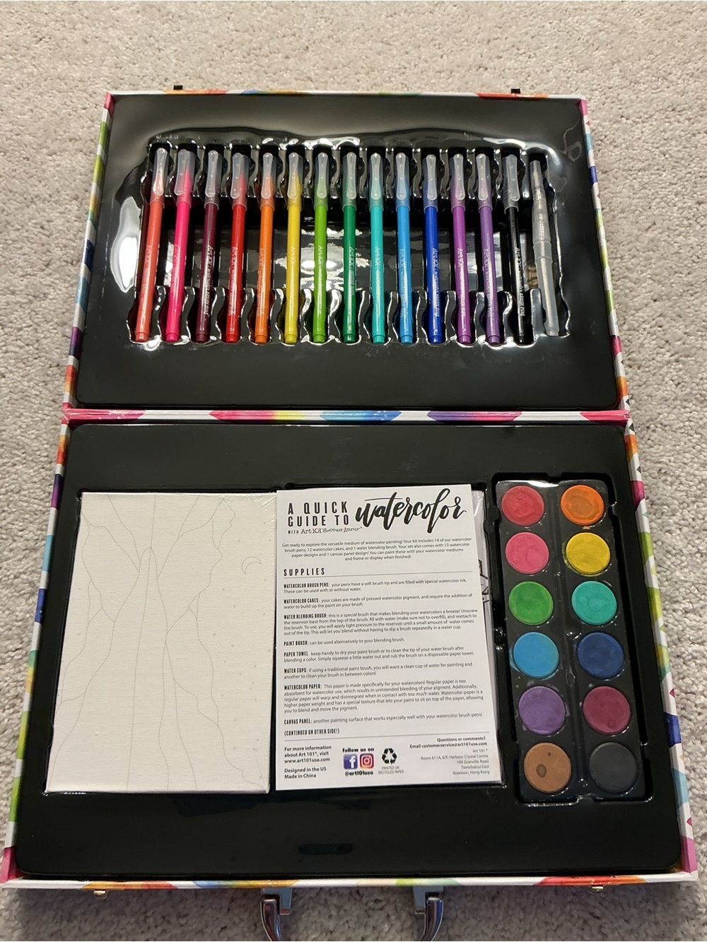 Source Unknown Watercolor Paint and Brush Pen Art Set - Assorted Bright Colors